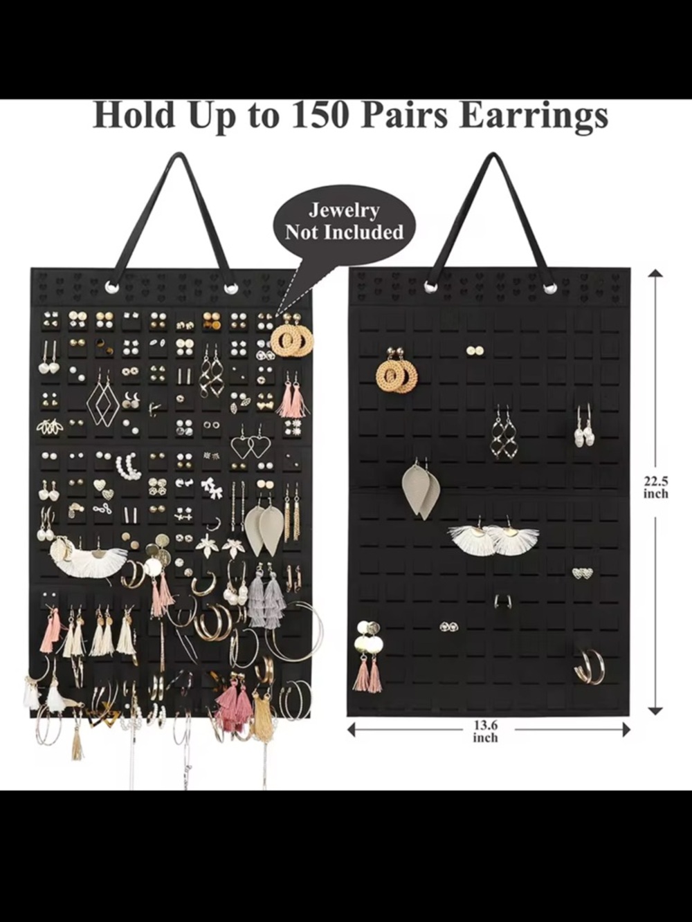Earring Organizer Display Panel - Black
